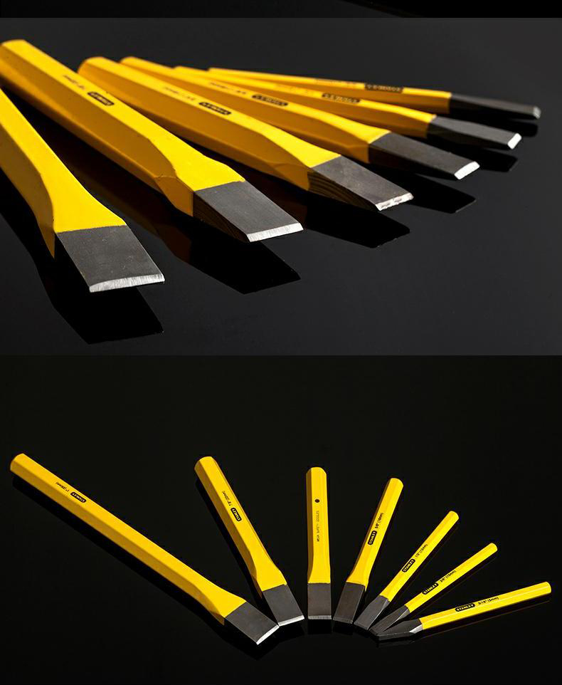 jing ping石工凿扁头凿子加硬加长錾子手用平凿水泥尖凿破石头劈石器