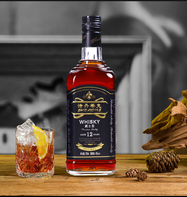 诗丹蒂克威士忌 洋酒 调配型威士忌700ml 单瓶