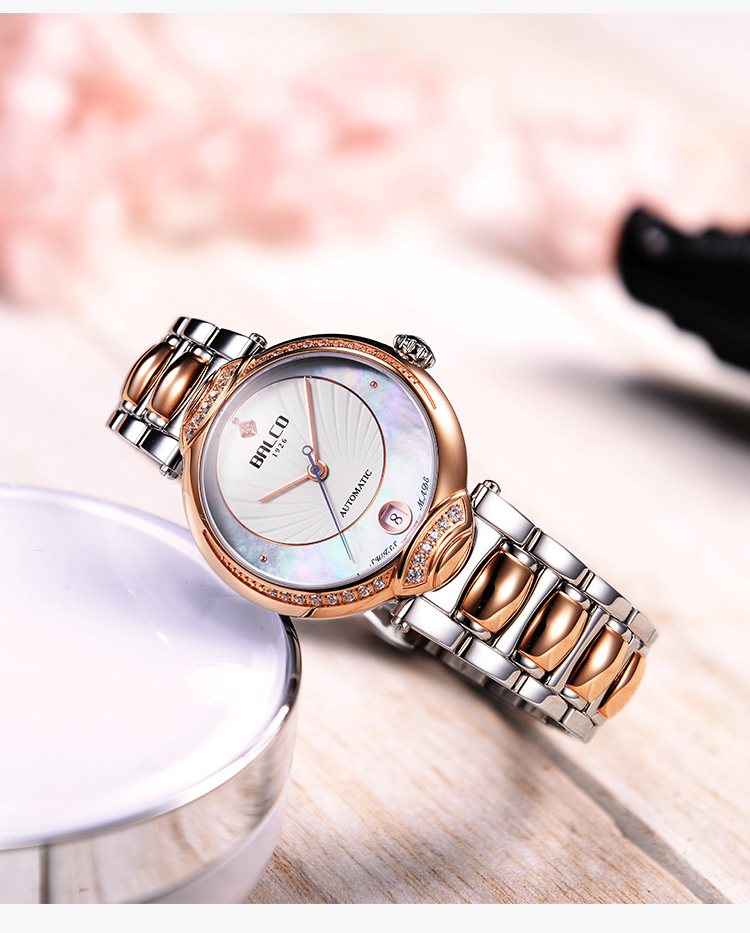 瑞士拜戈balco进口名表女士钢带全自动机械表3343am3577
