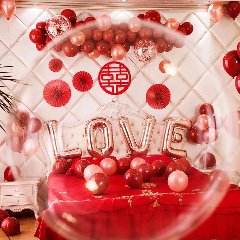 浪漫装饰气球结婚礼女方卧房婚房布置套装创意婚庆结婚用品大全