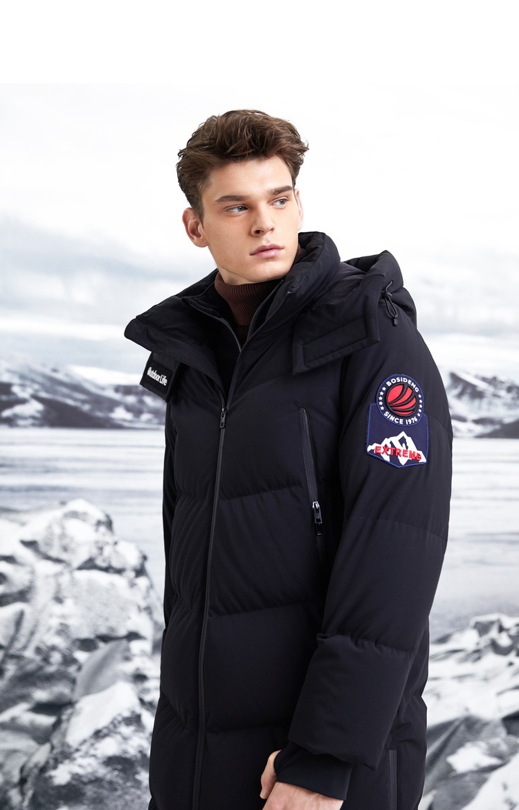 波司登outlets奥莱新鹅绒可卸帽加厚长款保暖男羽绒服