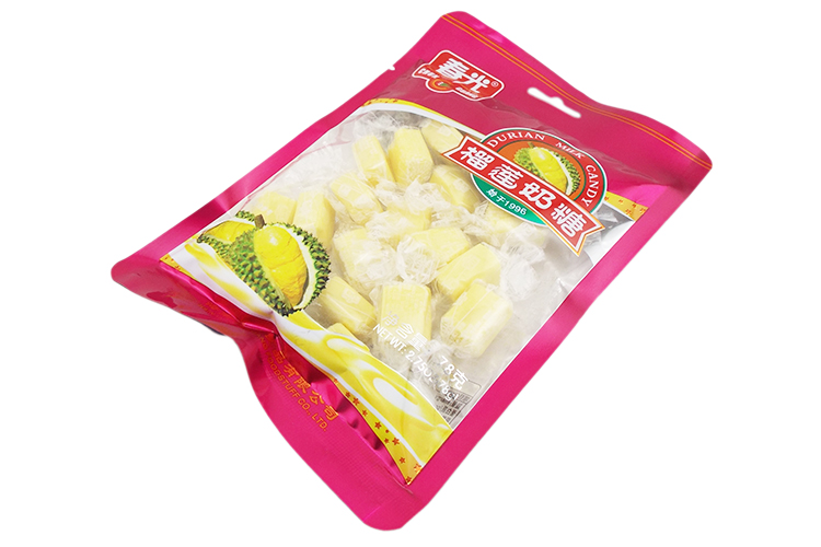 春光食品榴莲奶糖78g袋装榴莲软糖办公休闲零食喜糖新年婚庆糖果