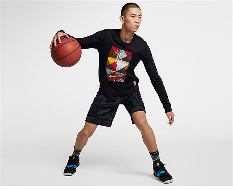 nike耐克套头衫男2019春季新款欧文百家衣cny贺岁款运动长袖针织t恤套