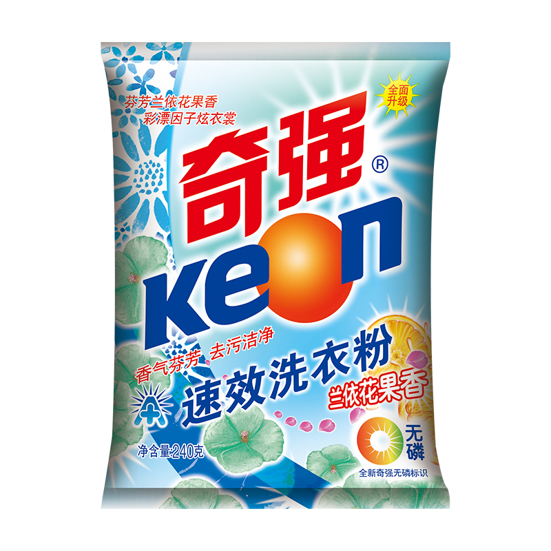 奇強(keon)衣物洗護 奇強速效無磷洗衣粉240g/袋 1袋裝【價格 圖片 品