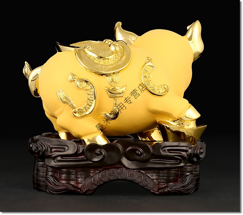 金猪摆件财猪吉祥物新年开红工艺礼品家居客厅酒柜装饰品