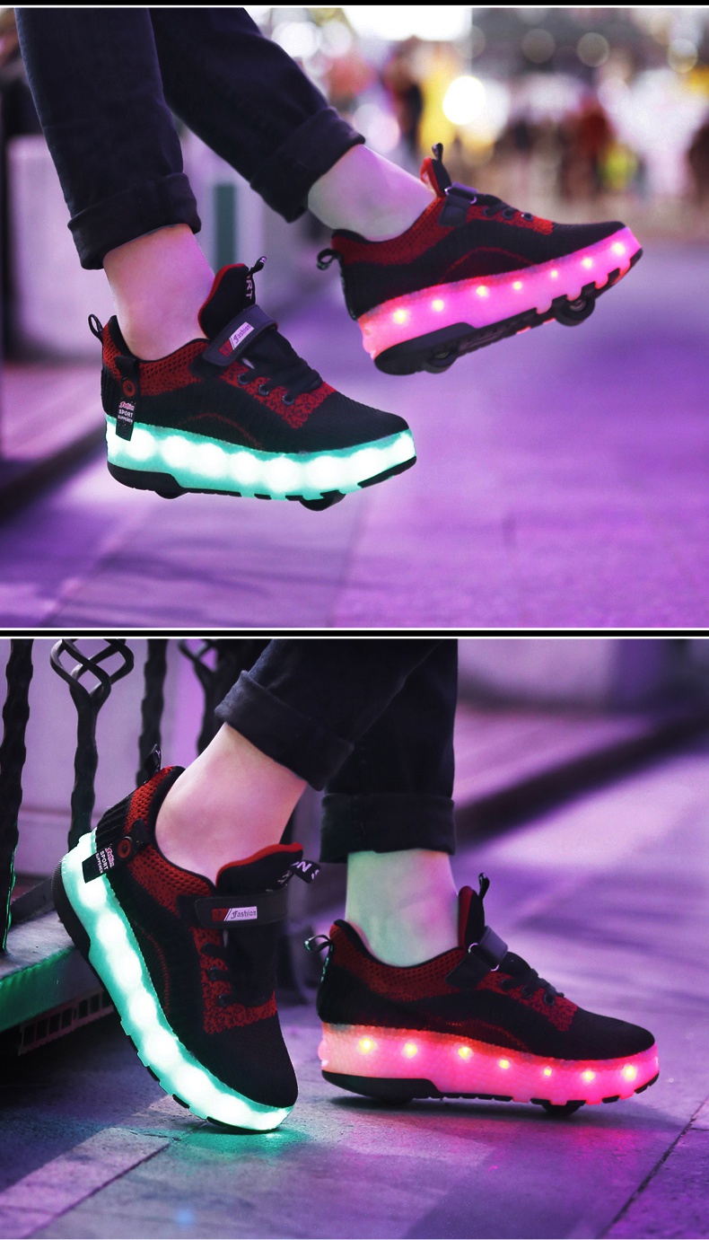 星客士 暴走鞋双轮四轮可走路男女儿童爆走鞋变形鞋