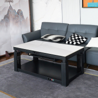 富炬升降电暖茶几电暖炉长方形电暖桌烤火桌子家用岩板电取暖桌电炉子 简尚隐形电磁炉138*75