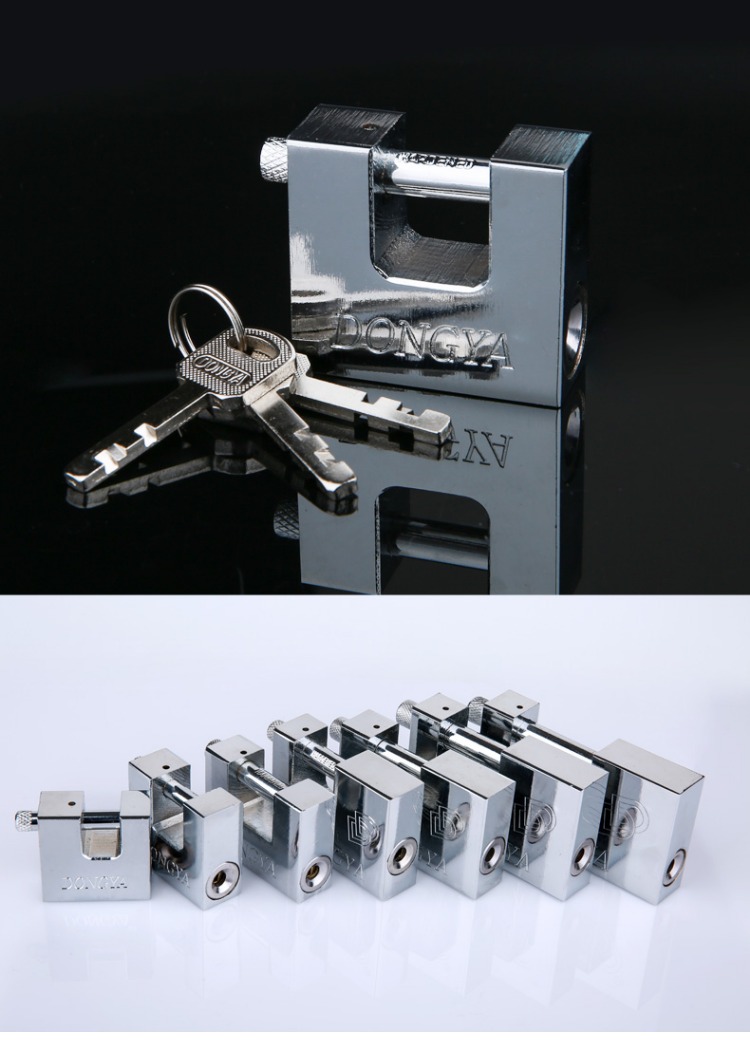 jing ping防盗防撬矩形横开挂锁护梁防剪房门柜门锁家用不生锈大门