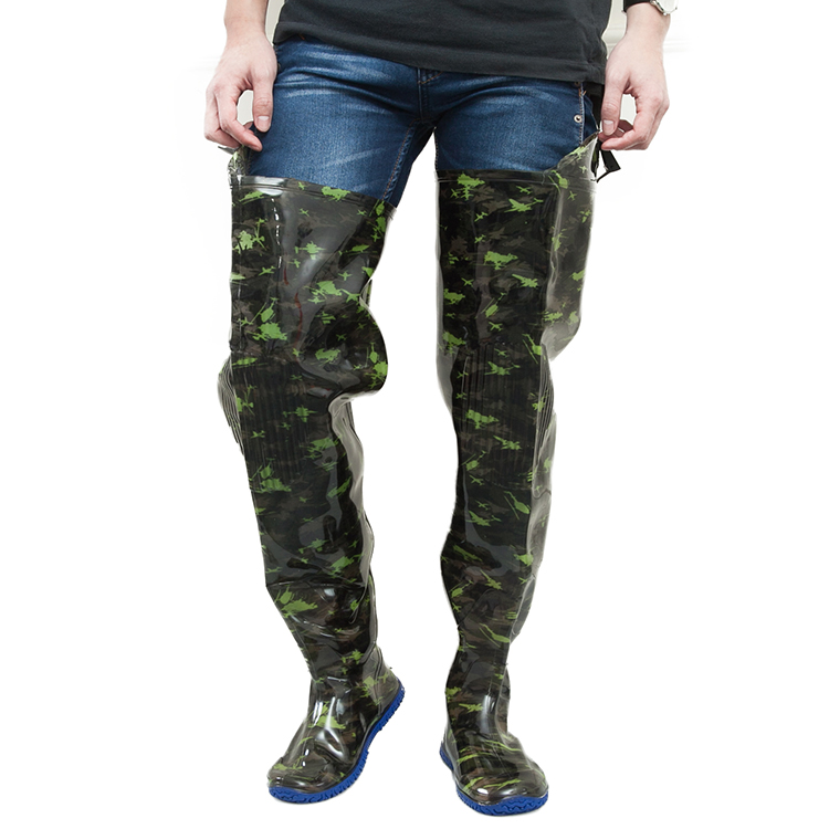 飞鹭插秧靴男高筒过膝农田雨鞋雨靴裤腿平底防虫挖藕捕鱼水鞋267闪潮