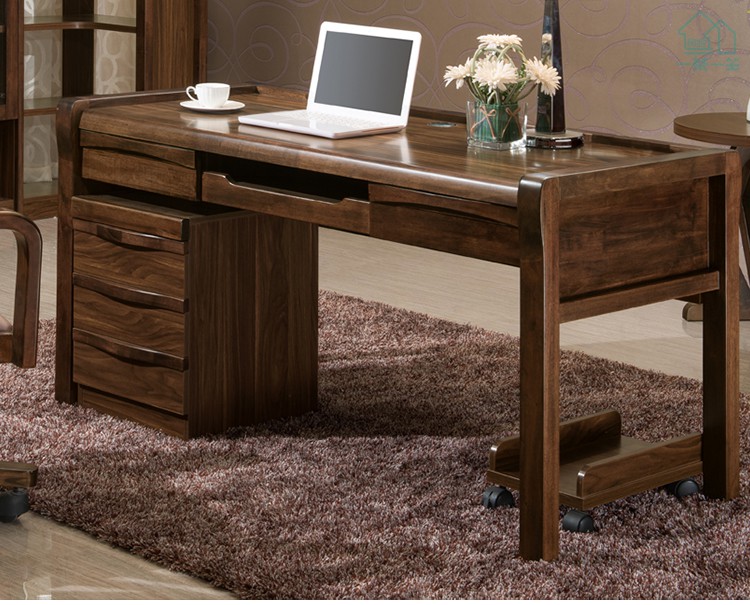 弈仙家装新中式实木书桌简约电脑桌15m办公桌写字台12米家用学生小