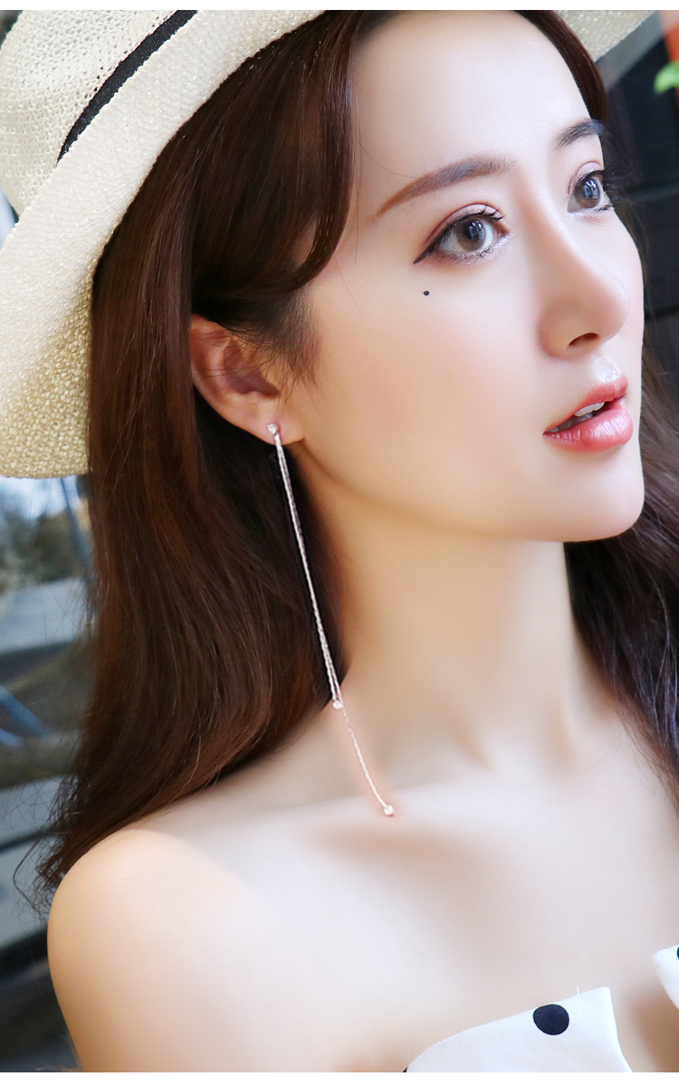 耳环女长款气质显脸瘦的耳线超长款过肩超仙耳钱个性s925纯银网红