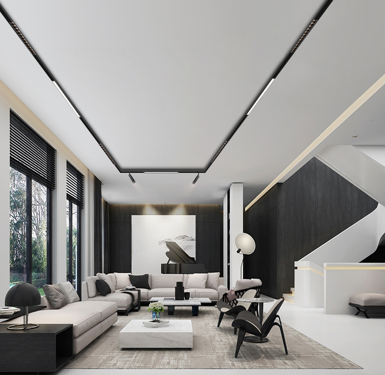 磁吸轨道灯纳丽雅明装吊顶导轨嵌入式酒店客厅服装店商用线条射灯