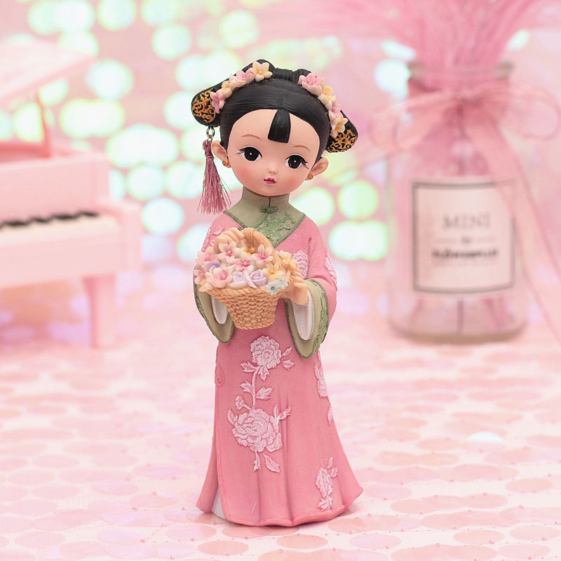 《古风宫廷娃娃摆件少女心桌面摆设送老外礼物女孩房间格格人物摆件