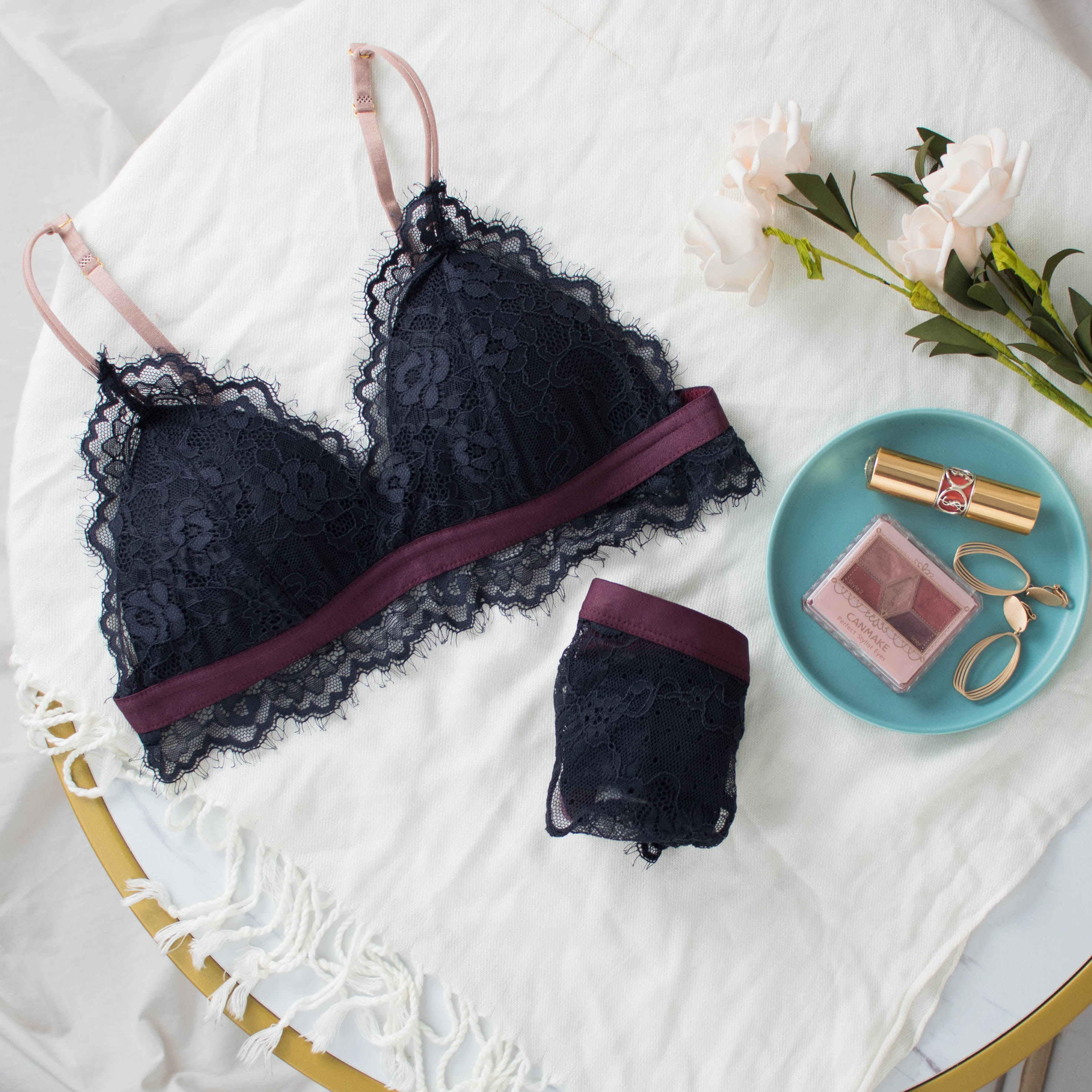 suntek超薄法式内衣三角杯聚拢蕾丝少女薄款无钢圈性感小胸女bra文胸