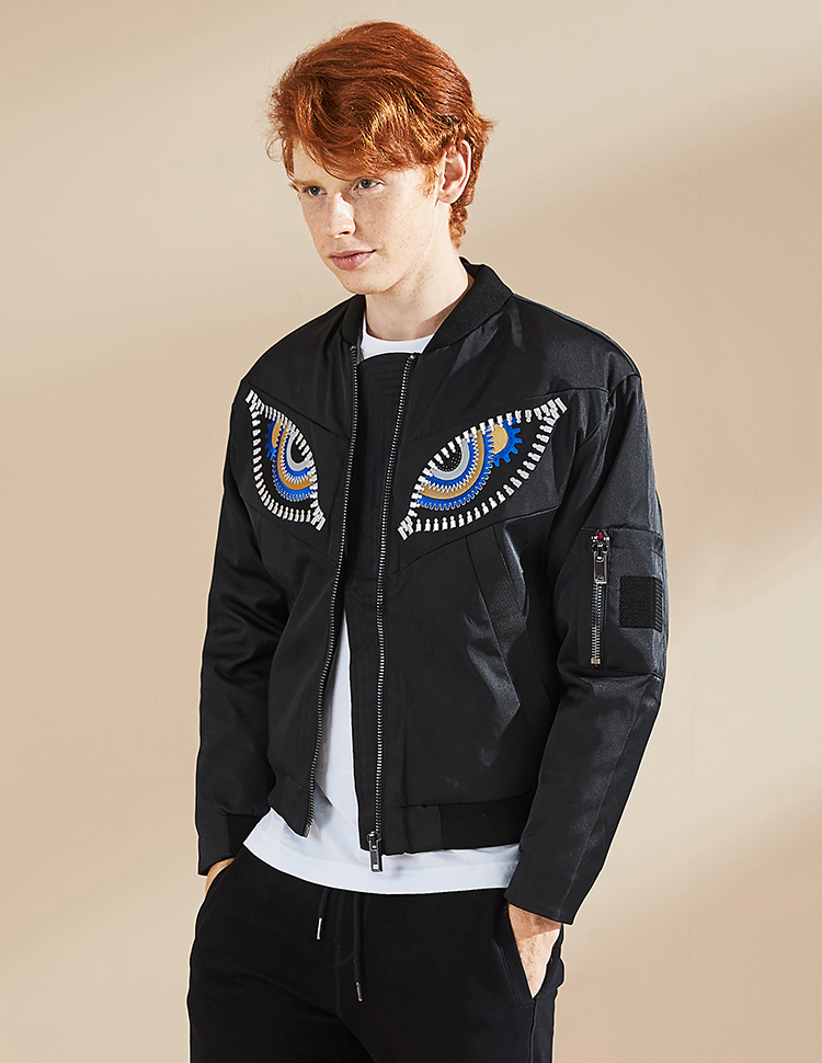 艾莱依张帅设计时光之眼夹克羽绒服男潮服19026edae