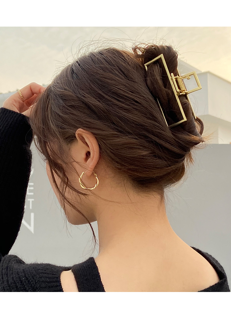 鲨鱼夹法式复古金属盘发发夹后脑勺头发夹子抓夹大号韩国优雅气质蝴蝶