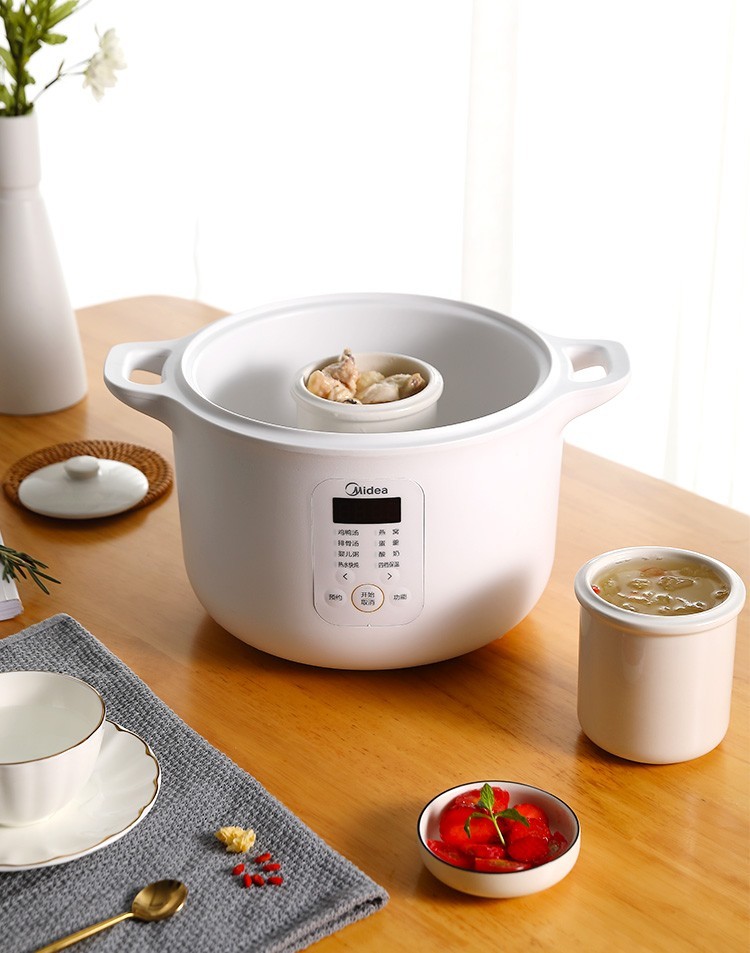 美的midea电炖盅电炖锅隔水炖养生锅1锅3胆白瓷内胆多功能炖盅煮粥