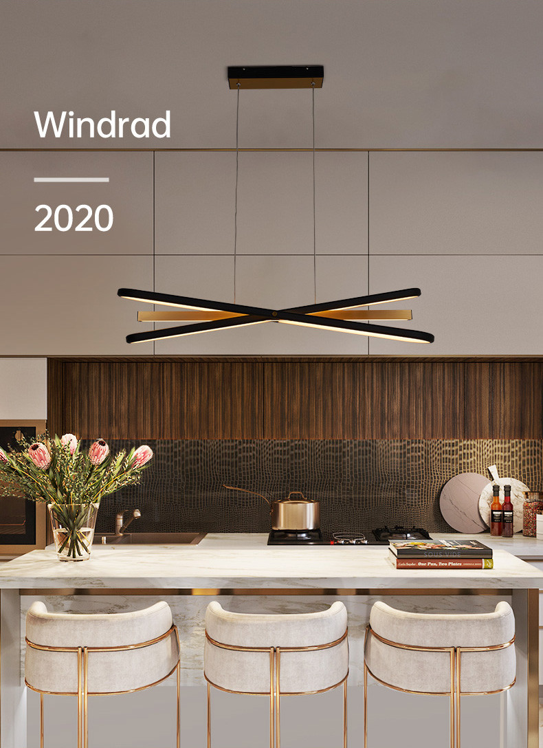 新品德国柏曼简约现代餐厅吊灯创意个性长条餐桌led灯