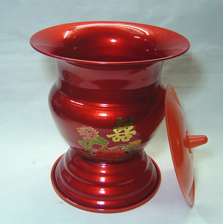 美帮汇喜庆婚庆子孙桶儿童小马桶老人老式高脚痰盂非搪瓷痰盂罐烤漆
