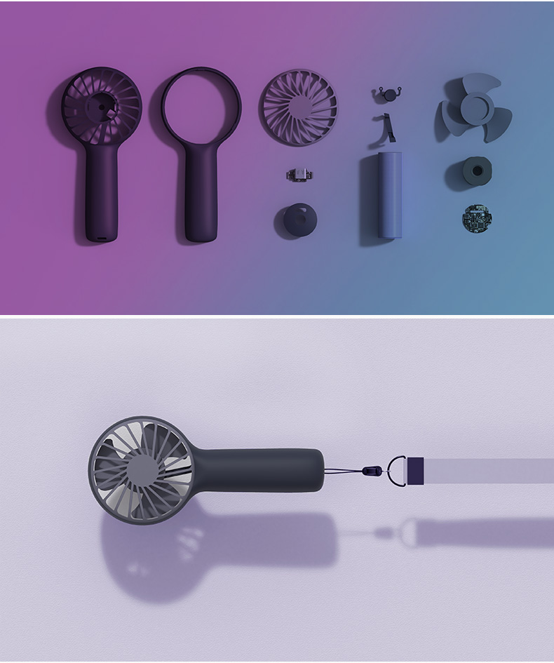 solove素乐小风扇usb可充电手持学生迷你挂脖挂绳便携式办公室宿舍