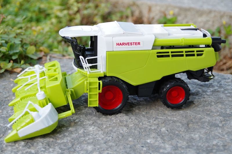 联合收割机模型 小麦收获机玉米青饲机儿童玩具惯性车 大号农夫车