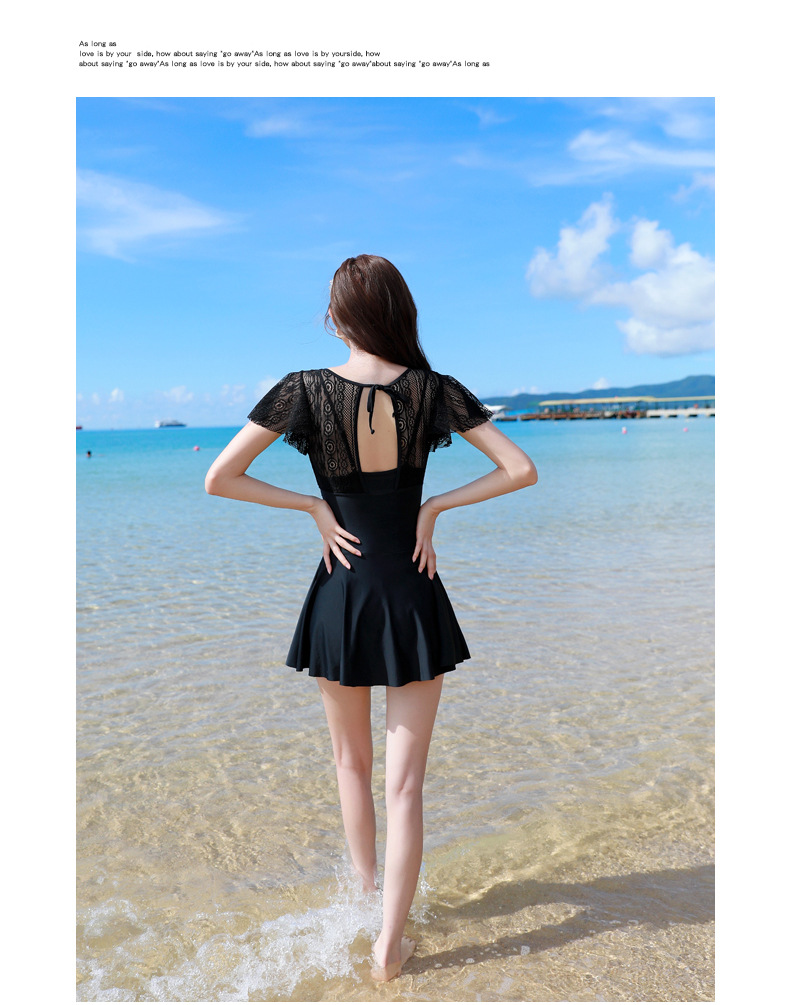 依薇芮尔女士泳衣 泳衣女夏款仙女范遮肚连体韩国ins风保守温泉泳装