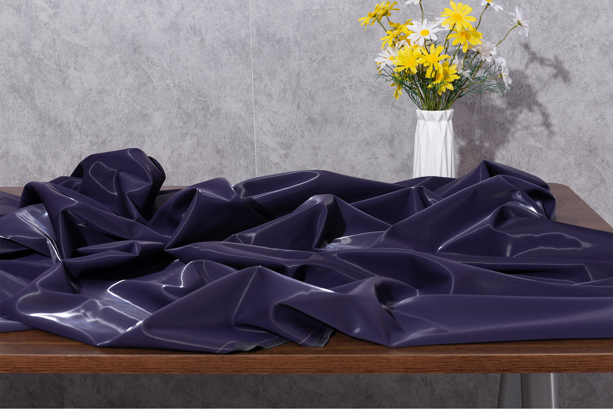 服装pu面料软皮仿皮加厚耐磨光泽镜面皮布料手工人造面料1米白色半米