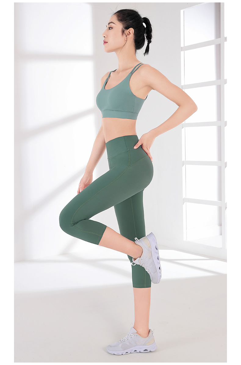 骆驼camel瑜伽裤女九分裤薄款健身裤跑步紧身裤高腰提臀运动裤