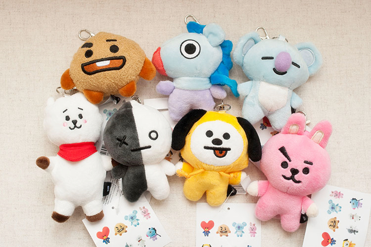 韩国bt21防弹少年团bts毛绒钥匙扣公仔玩偶挂件包包挂饰吊饰