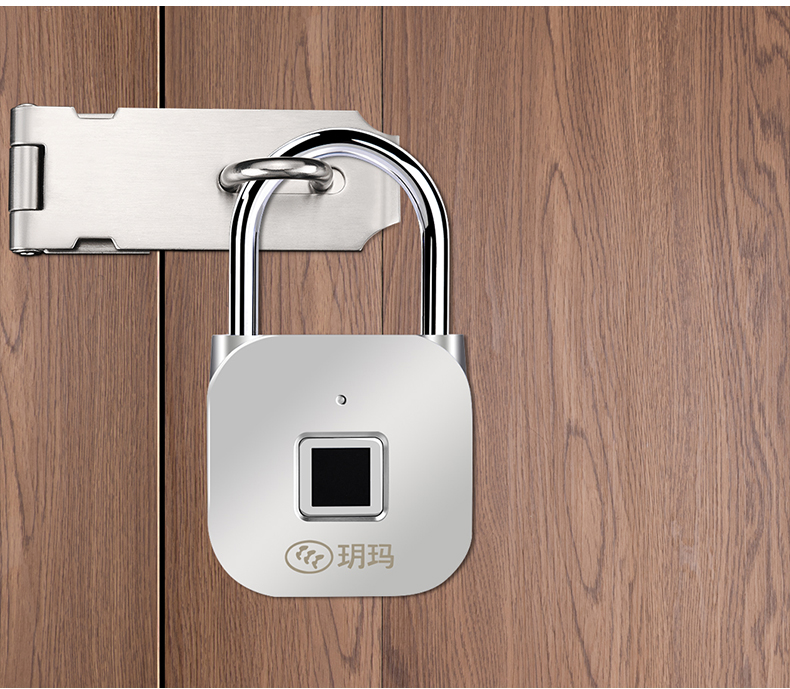 玥玛指纹挂锁家用柜子行李箱密码锁健身房密码锁拉杆箱通用挂锁