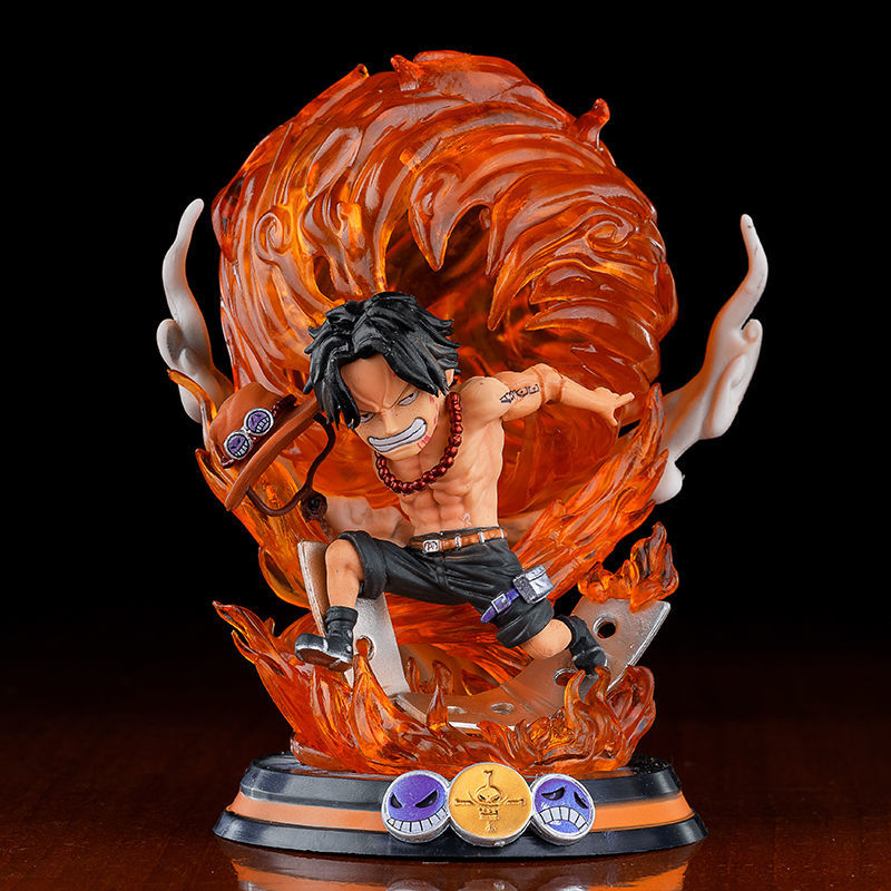 《海贼王 gk 炎帝火拳艾斯 火球特效场景手办模型雕像汽车摆件公仔》
