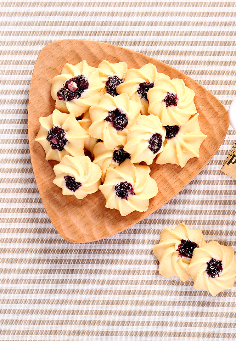 味多美官方旗舰店蓝莓曲奇饼干零食点心早餐下午茶小吃