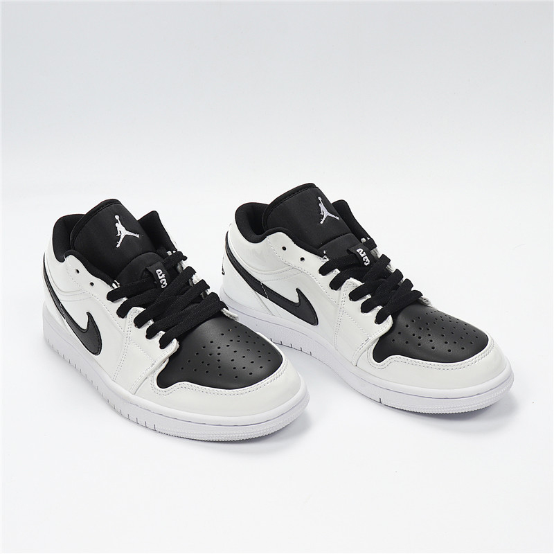 jordan1aj1漆皮黑白熊猫男女低帮运动休闲篮球板鞋跑步鞋553560103