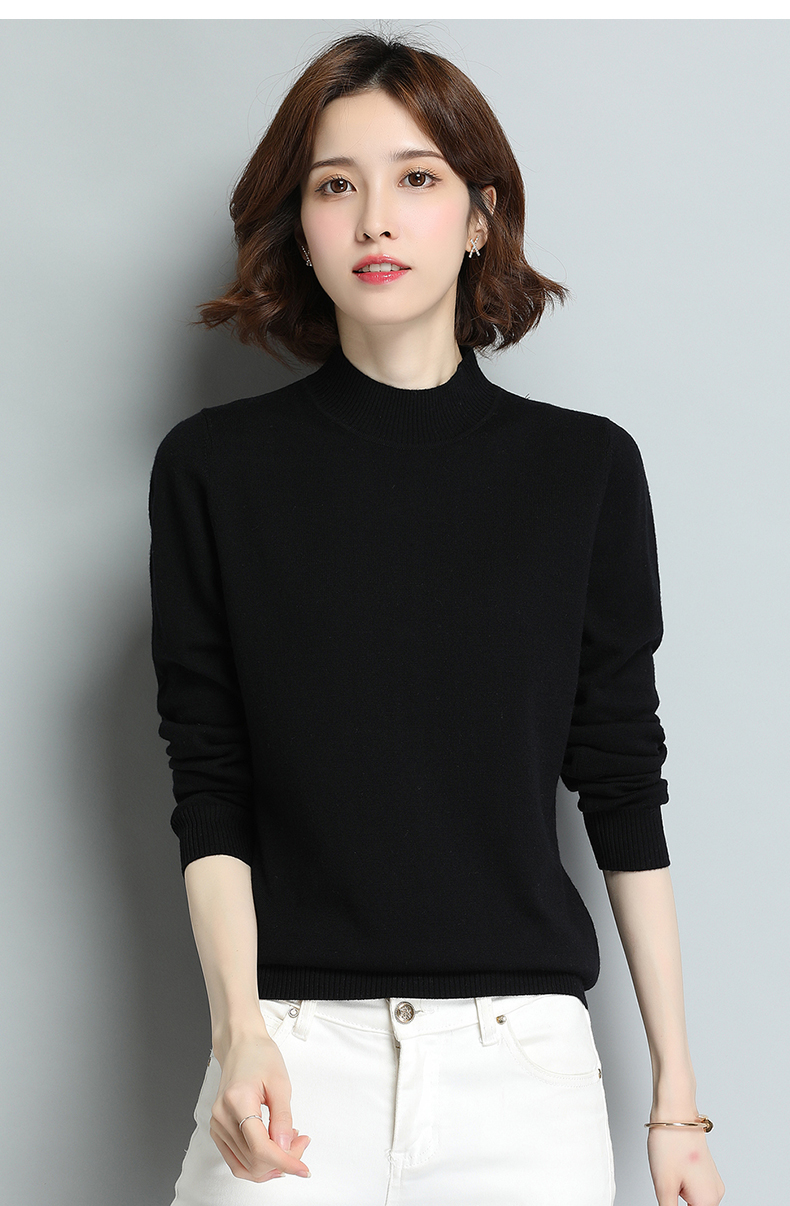 恒源祥女士羊毛衫2020新款半高领毛衣女秋冬内搭长袖针织套头打底衫