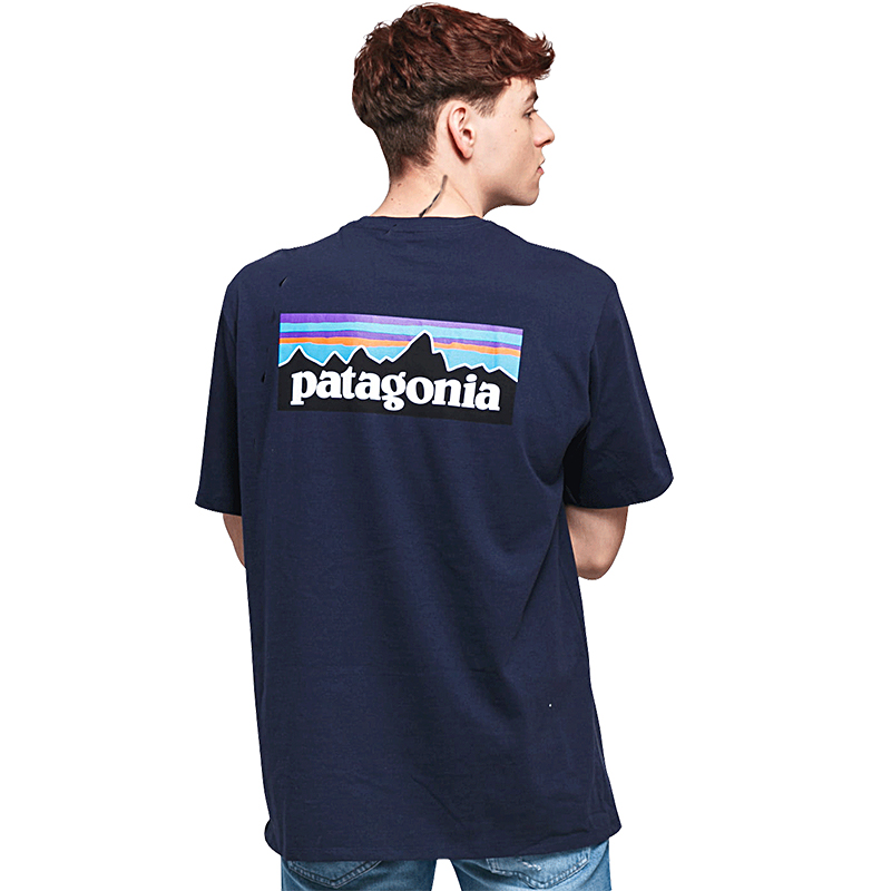 patagonia巴塔哥尼亚男款短袖p6logoresponsibili纯有机棉速干t恤