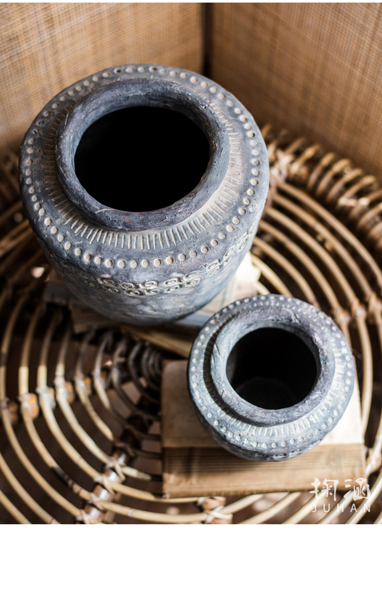 玛雅纹古罐艺术老罐复古工艺坛子花瓶花盆花器文化摆件玛雅纹古罐大