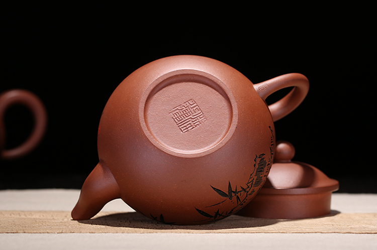 掇只壶原矿底槽青国工潘小强纯全手工宜兴紫砂壶家用泡茶具300cc