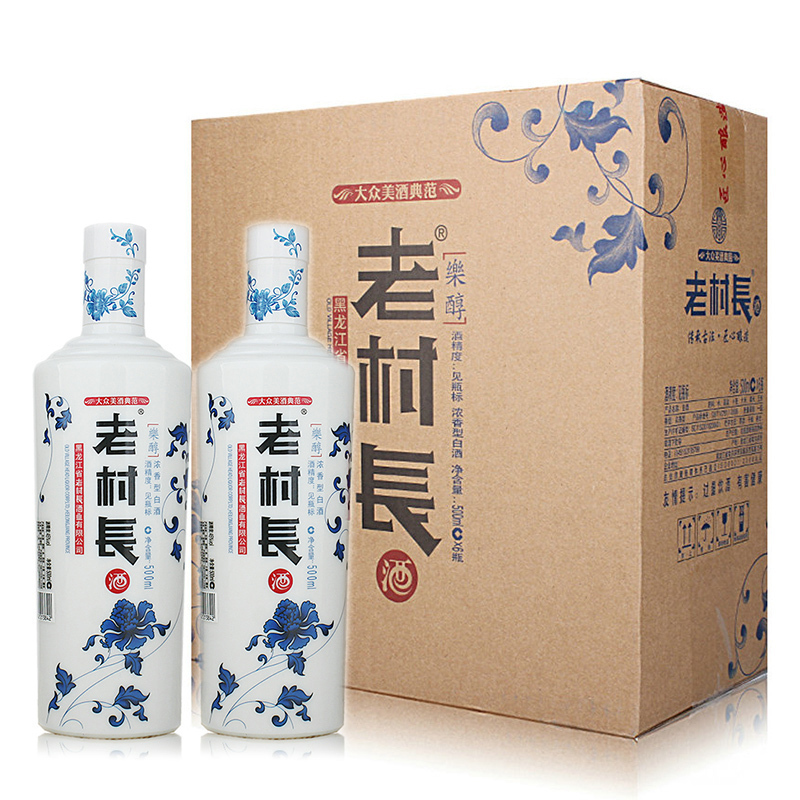 老村长酒乐醇 浓香型白酒 500ml*6瓶 东北酒 42度 6瓶箱装