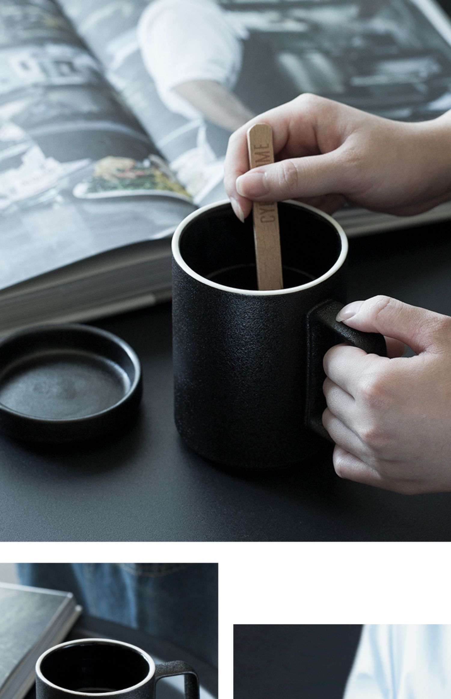 好养道西比尔磨砂克杯男带盖大容量陶瓷杯子咖啡杯水杯女办公室家用