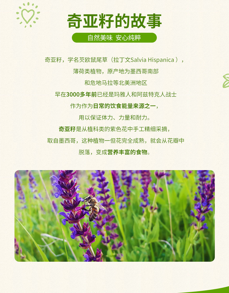 奇亚籽代餐饱腹奇亚子即食亚奇籽免洗鼠尾草450g