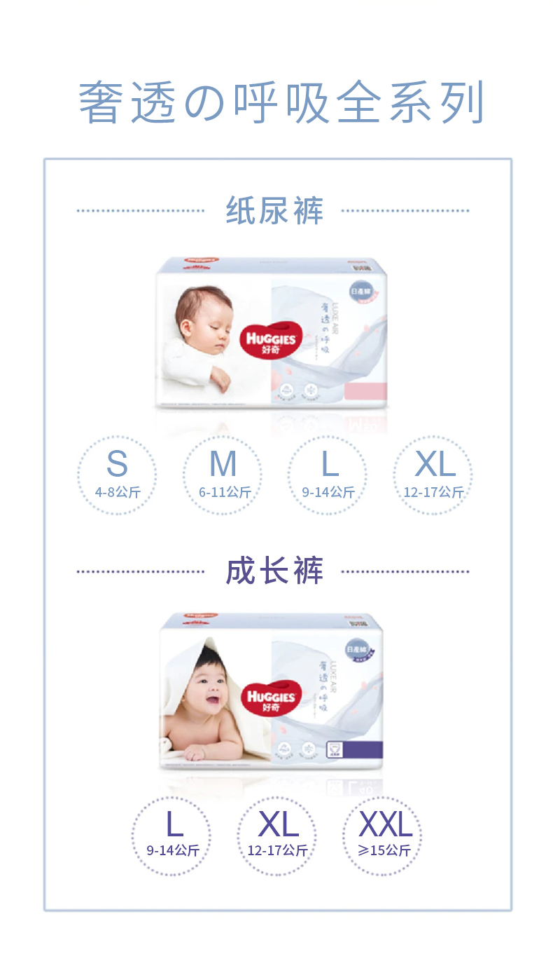 好奇huggies奢透呼吸纸尿裤s58片单包男女婴儿宝宝通用尿不湿
