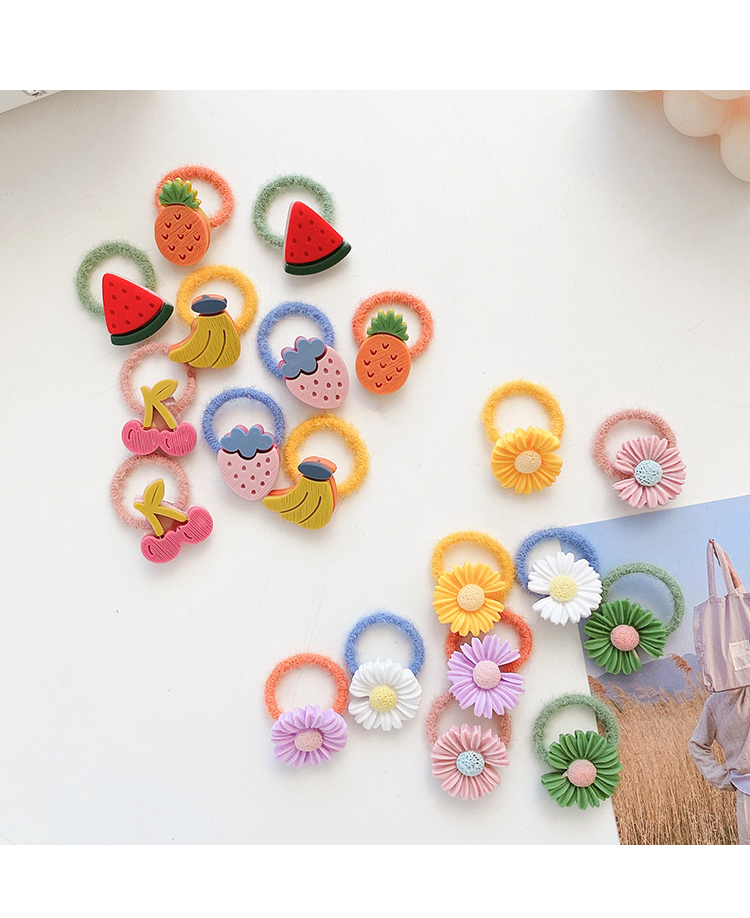 儿童皮筋毛绒头绳女宝宝女童时尚扎马尾发圈发饰不伤发小号弹性好绿