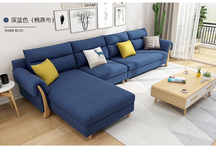 布艺沙发小户型北欧风格简约现代沙发茶几电视柜客厅组合家具套装
