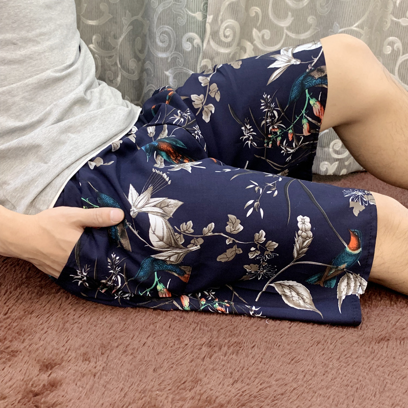 2020男孩睡裤夏款儿童男士五分宽松纯棉夏天绵绸薄款短裤中大童