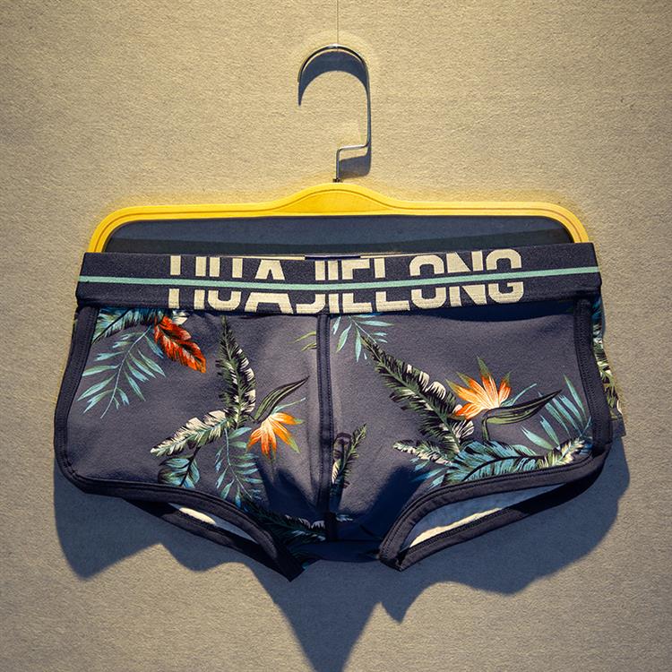 3条男内裤男式平角裤腰性感帅气花内裤个性潮流韩版四角短裤头