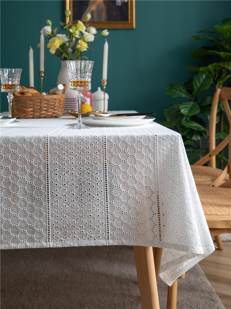 白色蕾丝桌布小清新法式桌布浪漫餐桌布艺美式田园风日式纯棉麻