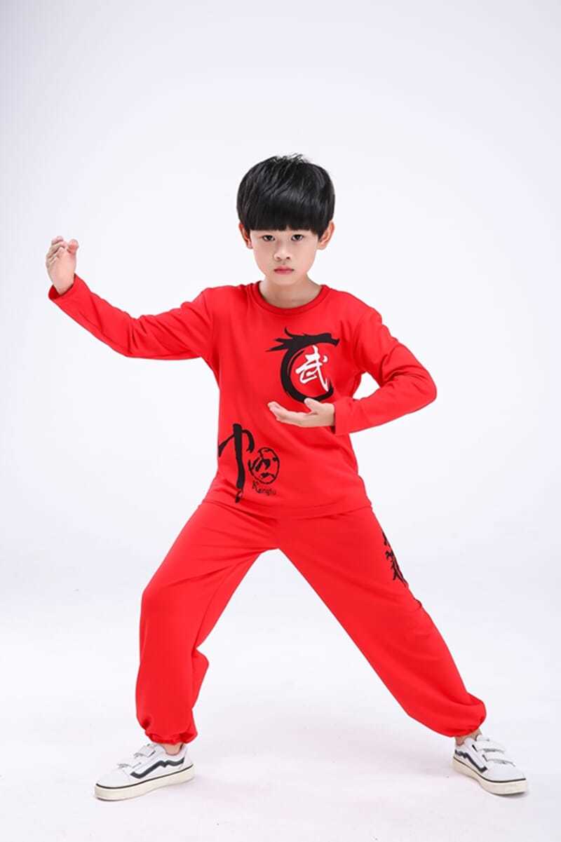 《儿童武术服纯棉套装男女童练功服散打训练服装少儿秋冬季功cseyvefh
