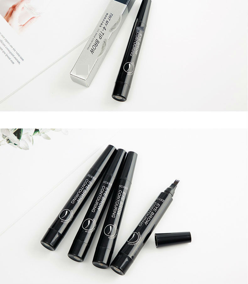 01浅棕色中文版彩妆同款微雕四叉头眉笔苏安可彩妆四头眉笔持久防水不