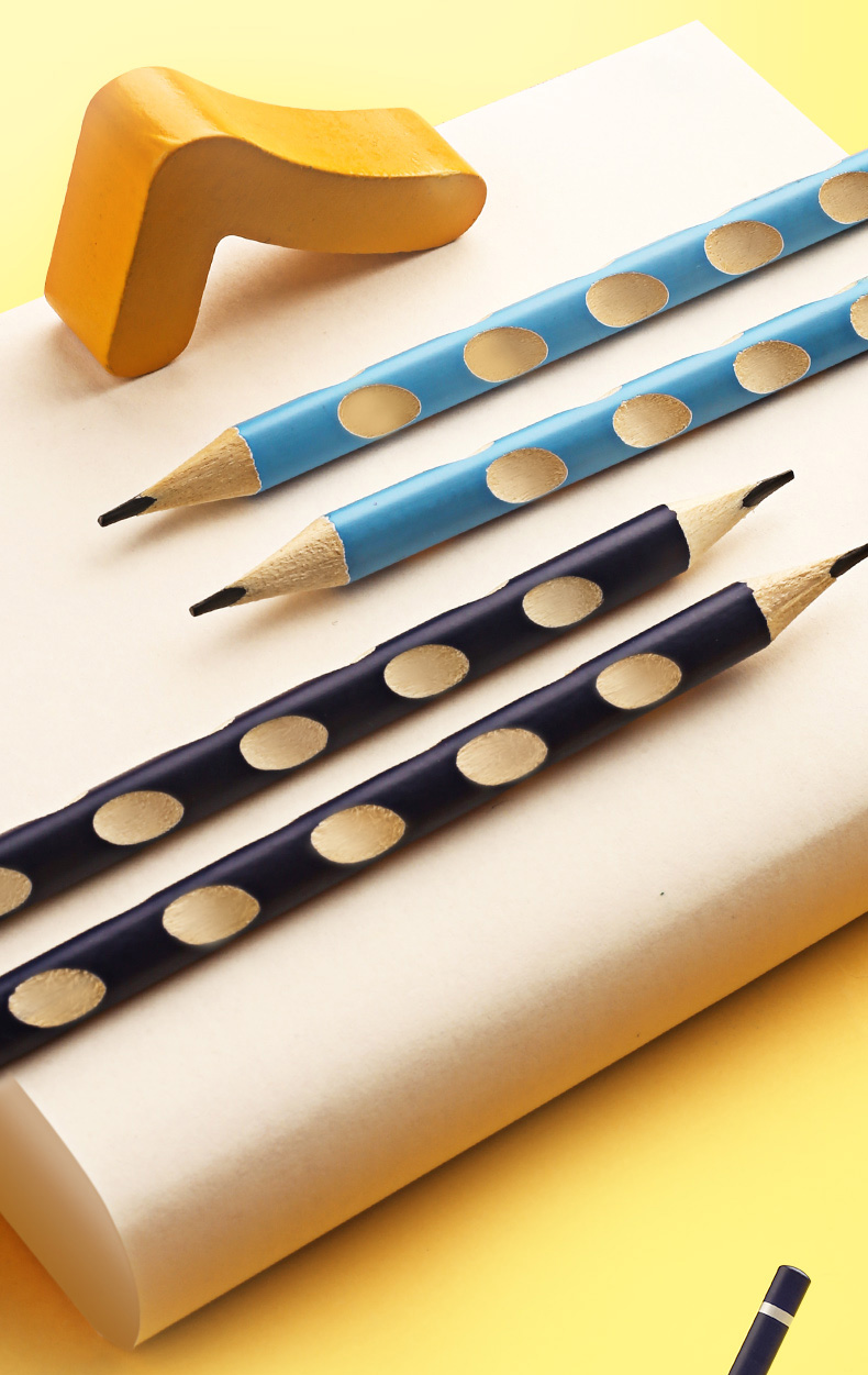 洞洞铅笔2b比一年级小学生用hb三角杆2ь三棱幼儿园初学者专用动动笔