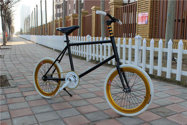 小死飞20寸小刀倒刹死飞自行车男女款迷你时尚小轮单车